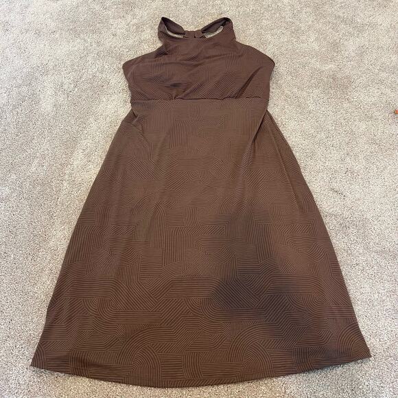 Prana Women's Brown Haltar Athletic‎ Dress with Built In Bra Size Medium - Picture 5 of 10
